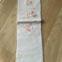 刺繍半襟 ホワイト 花柄