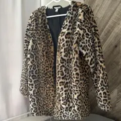 ヒョウ柄　ファーコート ジャケット　古着