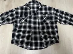 SPRAYPREMIUM 黒白チェック柄長袖シャツ