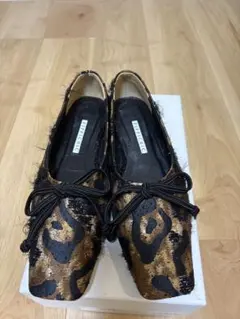 【GK Yu-miさま専用】PIPPICHIC ヒョウ柄 フラットシューズ 37 PIPPICHIC (37) レオパードパンプス ヒョウ柄 日本製 ピッピ