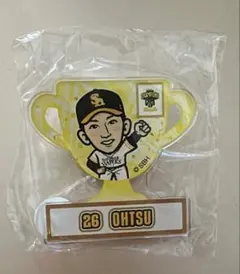 福岡ソフトバンクホークス 大津亮介選手OHTSU26トロフィー型フィギュアバッジ