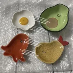 小皿 4種 タコウインナー アボカド えび天 目玉焼き ミニ プレート ボウルのサムネイル