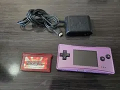 ゲームボーイミクロ パープル 充電器/カセット付き