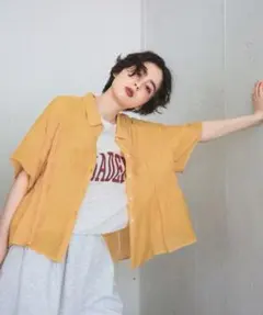 niko and...(ニコアンド)＊フロントシャーリングシャツ＊オレンジMのサムネイル