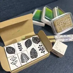 結婚式　ウェディングリース　葉っぱ　スタンプセット