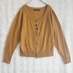 PAGEBOY カーディガン 異素材ボタン マスタード M 長袖