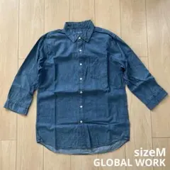 GLOBAL WORK 7分袖デニムシャツ サイズM