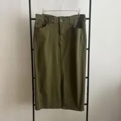 アルマデザイン スリットスカート M ミドル丈 カーキ