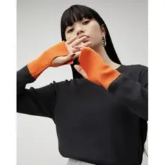 ◼︎美品◼︎AZUL BY MOUSSY / カラーカフブロックニットトップス
