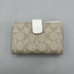 COACH コーチ C0082 二つ折り財布 チョーク×グレイシャーホワイト