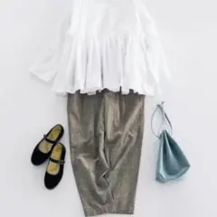 【yuw様専用】美品⭐︎コットンリネンの軽やかテーパードパンツ　S グレンチェック