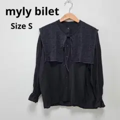 myly bilet ビッグレース衿3wayキャンディスリーブブラウス Sのサムネイル