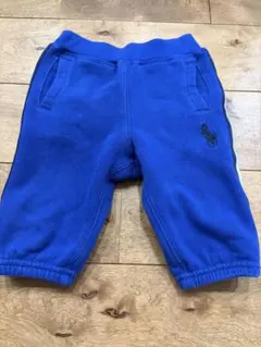 青 スウェットパンツ サイドストライプ