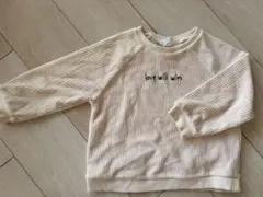 【ZARA kids】長袖ロゴトレーナー ベージュ アイボリー 98cm