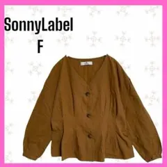 [Sonny Label] コットン　長袖　ノーカラーシャツ　ペプラム　無地のサムネイル