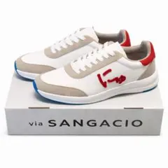 極美品】 25.5㎝ サンガッチョ にゅ～ず グレー×レッド SANGACIO 