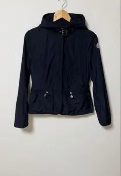 極美品モンクレール ネイビー フード付きナイロンブルゾンジャケット1/M