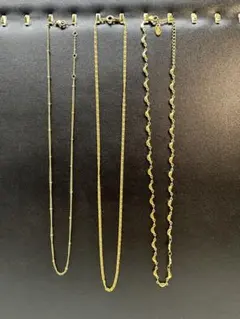 金メッキ シンプルネックレス　3点セット！！
