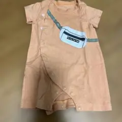 GU ポケット付きロンパース 60cm オレンジ