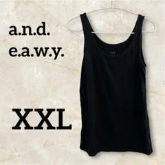 a.n.d.e.a.w.y.【XXL】ブラック タンクトップ 黒　シンプル
