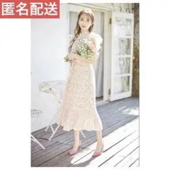 tocco closet トッコクローゼット ラインフラワー ワンピース ピンク