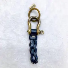 【激レア】Coach コーチ キーホルダー 編み込み レザー ブラック y2k