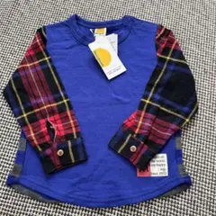 新品未使用　moujonjon 長袖Tシャツ　95サイズ青色