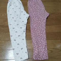 ②自転車柄と花柄　ユニクロ　レギンス　セット　120