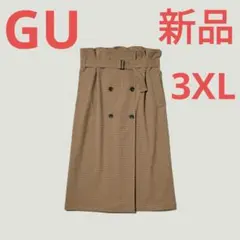 【新品・タグ付き】GU　トレンチチェックスカート　3XL
