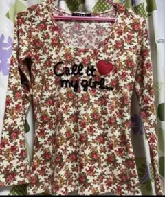 『INGNI』イング トップス 長袖ニット 花柄 カットソー ブラウスMサイズ