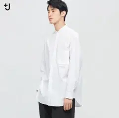 ユニクロ＋Ｊ　スーピマコットンオーバーサイズスタンドカラーシャツ　XL