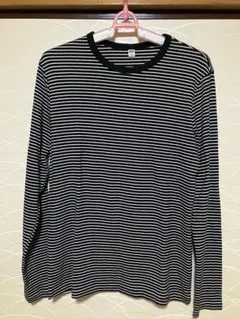 ユニクロ ソフトリブボーダークルーネック XL