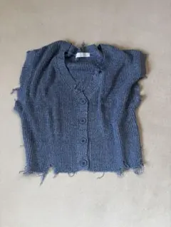 SENSE OF PLACE ブルー ニットベスト