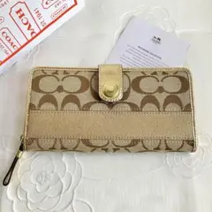 コーチ　COACH シグネチャー 長財布・お札入れ/ ゴールド　最終価格