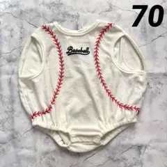 バースデイ ベビー なりきりロンパース 70 野球ボール コスチューム