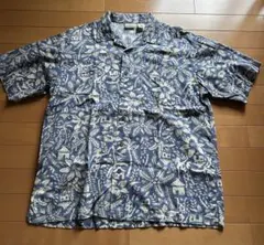 90s CHAPSラルフローレン ボタニカルレイ総柄 レーヨン混 アロハシャツ