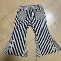 ストライプ柄フレアパンツ（ネイビー/ホワイト）90サイズ