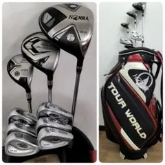 本格派　☆HONMA ホンマ メンズ ゴルフクラブセット キャディバッグ付のサムネイル