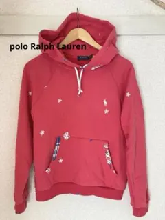 ポロラルフローレン　ダメージ加工ヴィンテージ仕上げビーズワークフーデッドパーカー