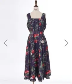 axes femme シーズナルフルーツ柄　ジャンスカ　パープル