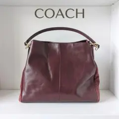 コーチ ショルダーバッグ レザー×スエード ボルドー 肩掛け