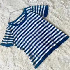 ロペピクニック　サマーニット　トップス　シャツ　半袖　ストライプ　ボーダー