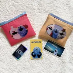 【限定価格まとめ売り】パペットスンスン エコバッグ2つとダイカットステッカー3枚