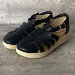 SHOE ZOO(L)サンダル/黒/人工皮革/グルカサンダル/ストラップ