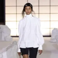 ADEAM アディアム Long Sleeve Scarf Top ブラウス 白のサムネイル