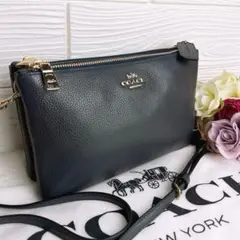 未使用級☆COACHコーチ 2wayショルダーカメラバッグ ネイビーグレー