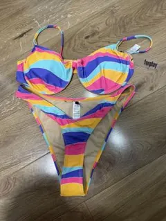 forplay マルチカラー　ブラジリアン　ビキニ サイズＬ　y2k