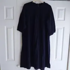 黒 七分袖 ワンピース Aライン