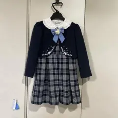 フォーマルドレス ネイビー チェック柄