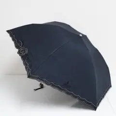 折りたたみ日傘 ランバンコレクション USED美品 晴雨兼用 薔薇 刺繍